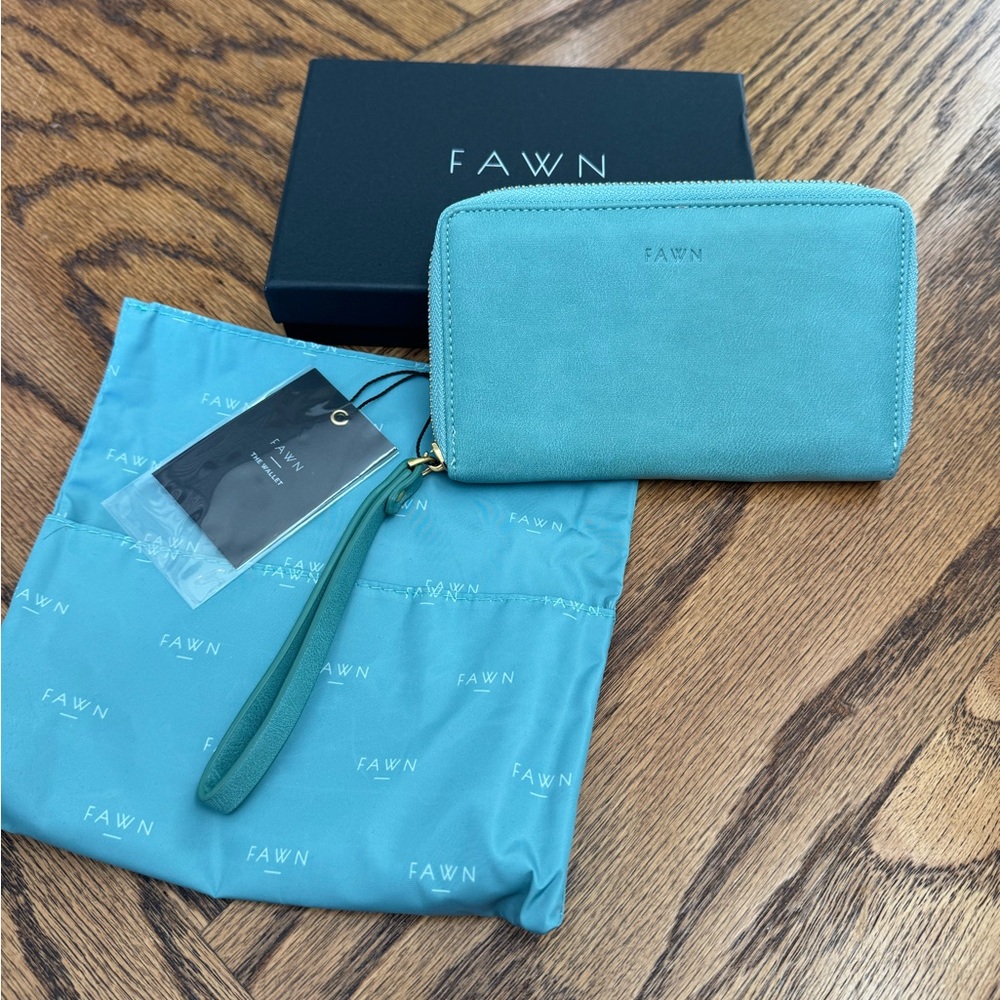Fawn Design Teal Wallet with Wrist Strap
